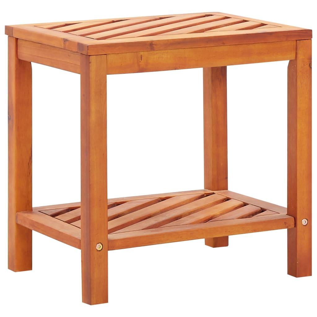 Side Table Solid Acacia Wood 17.7