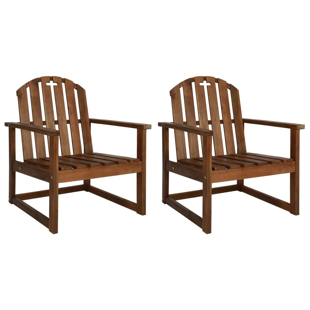 Patio Sofa Chairs 2 pcs Solid Acacia Wood - vidaXL - 44033 - Set Shop and Smile