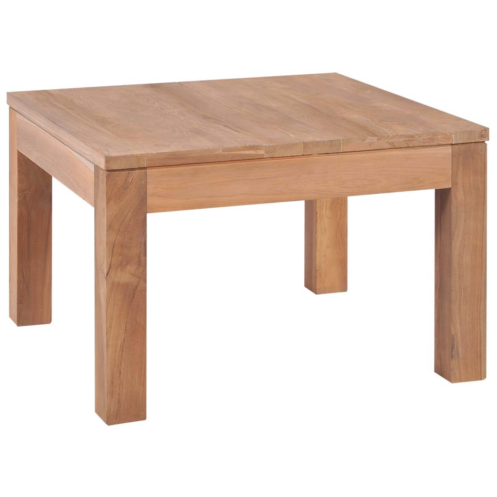 Coffee Table Solid Teak Wood with Natural Finish 23.6"x23.6"x15.7" - vidaXL - 246956 - Set Shop and Smile