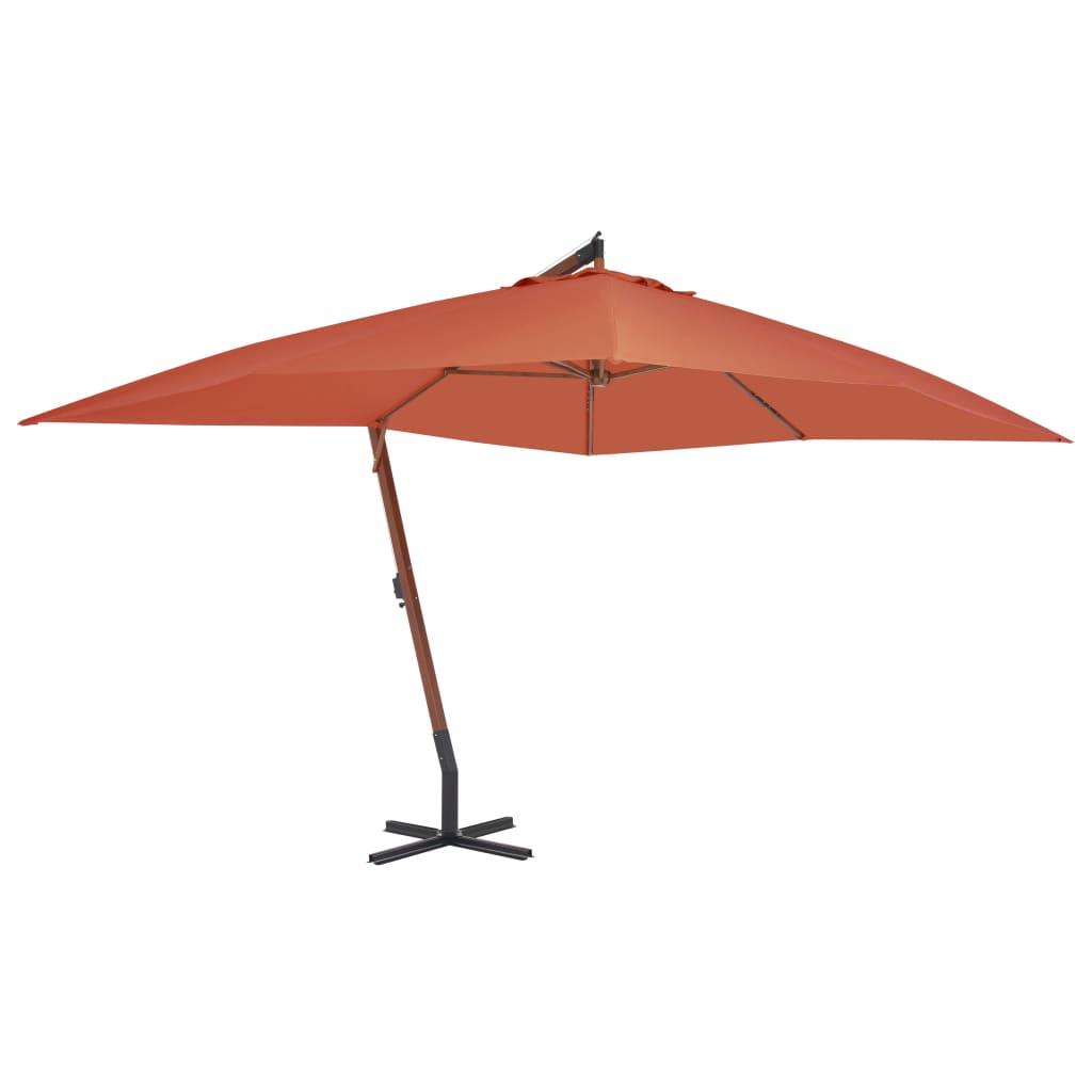 Cantilever Umbrella with Wooden Pole 157.5