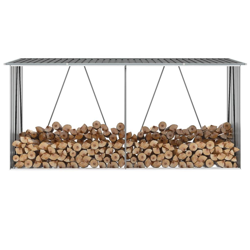 Garden Log Storage Shed Galvanized Steel 129.9
