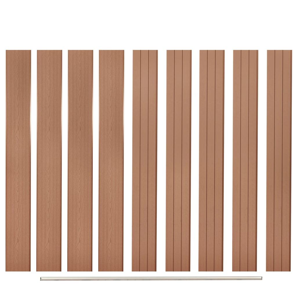 Replacement Fence Boards 9 pcs WPC 66.9" Brown - vidaXL - 45039 - Set Shop and Smile