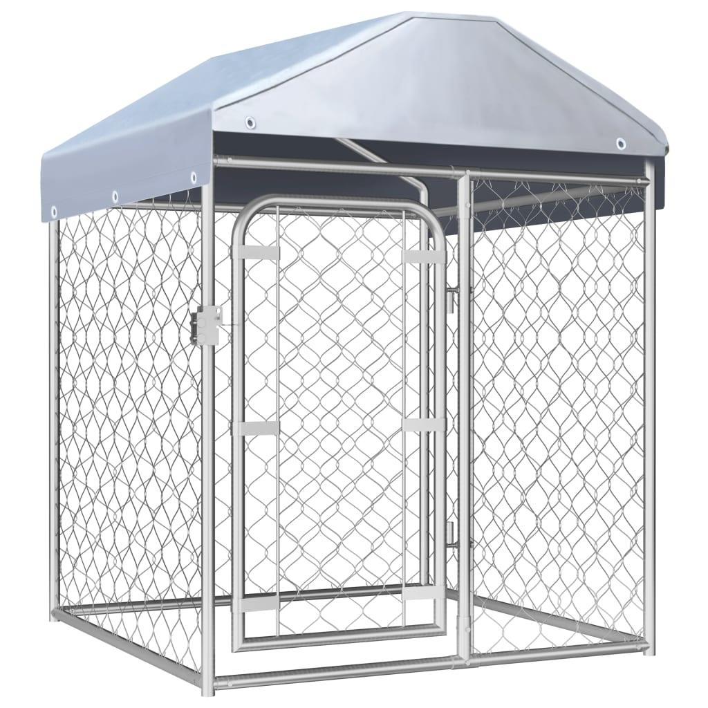 Outdoor Dog Kennel with Roof 39.4