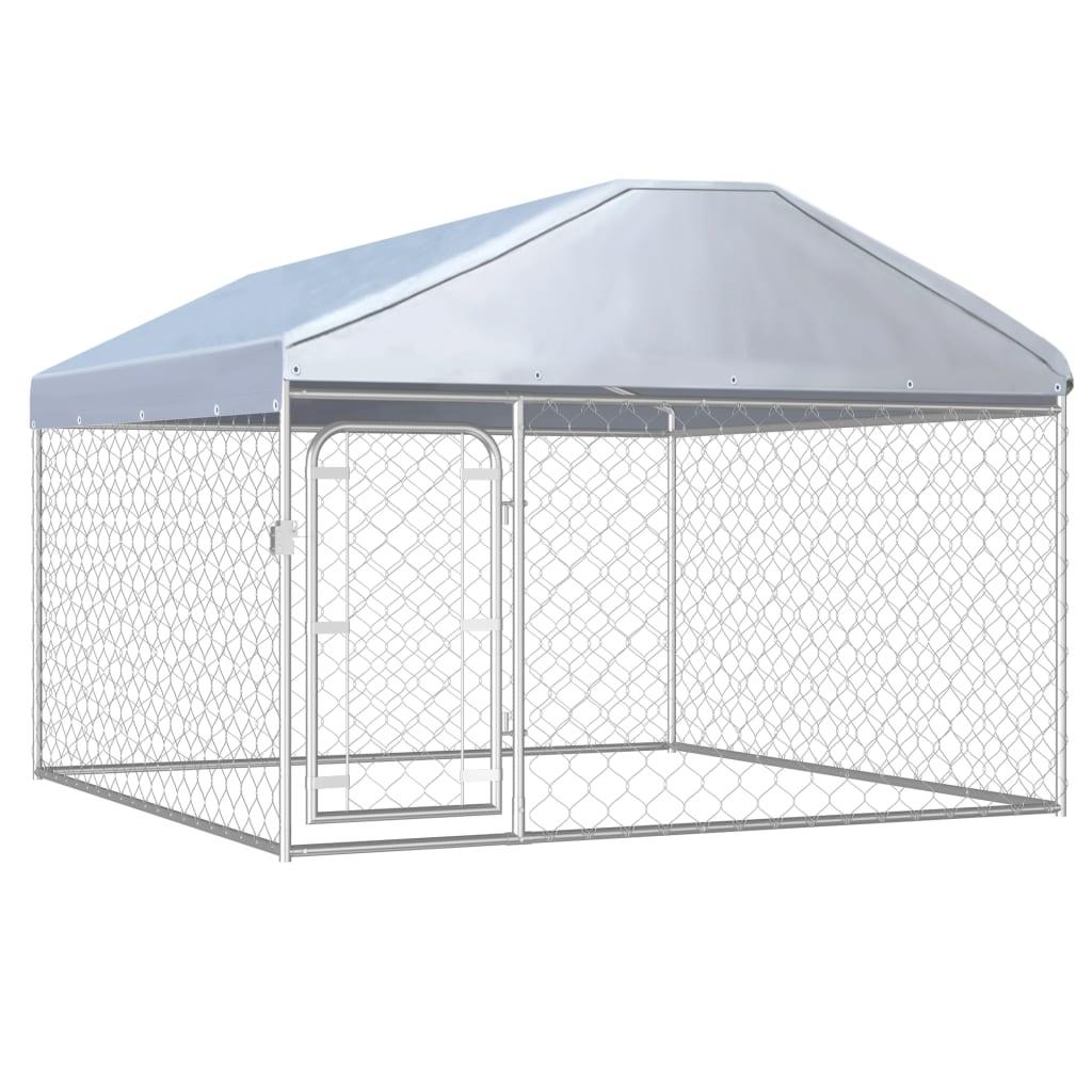 Outdoor Dog Kennel with Roof 78.7"x78.7"x53.1" - vidaXL - 144493 - Set Shop and Smile
