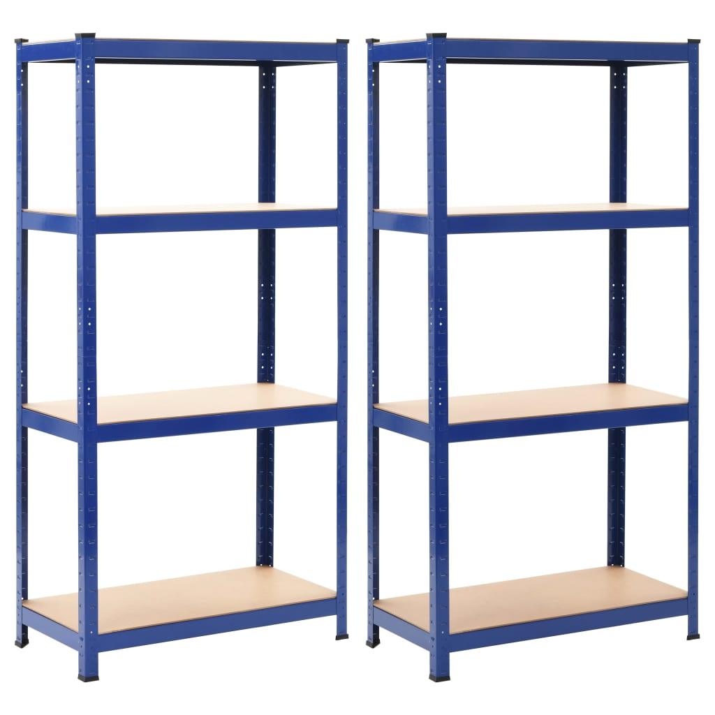 Storage Shelves 2 pcs Blue 31.5