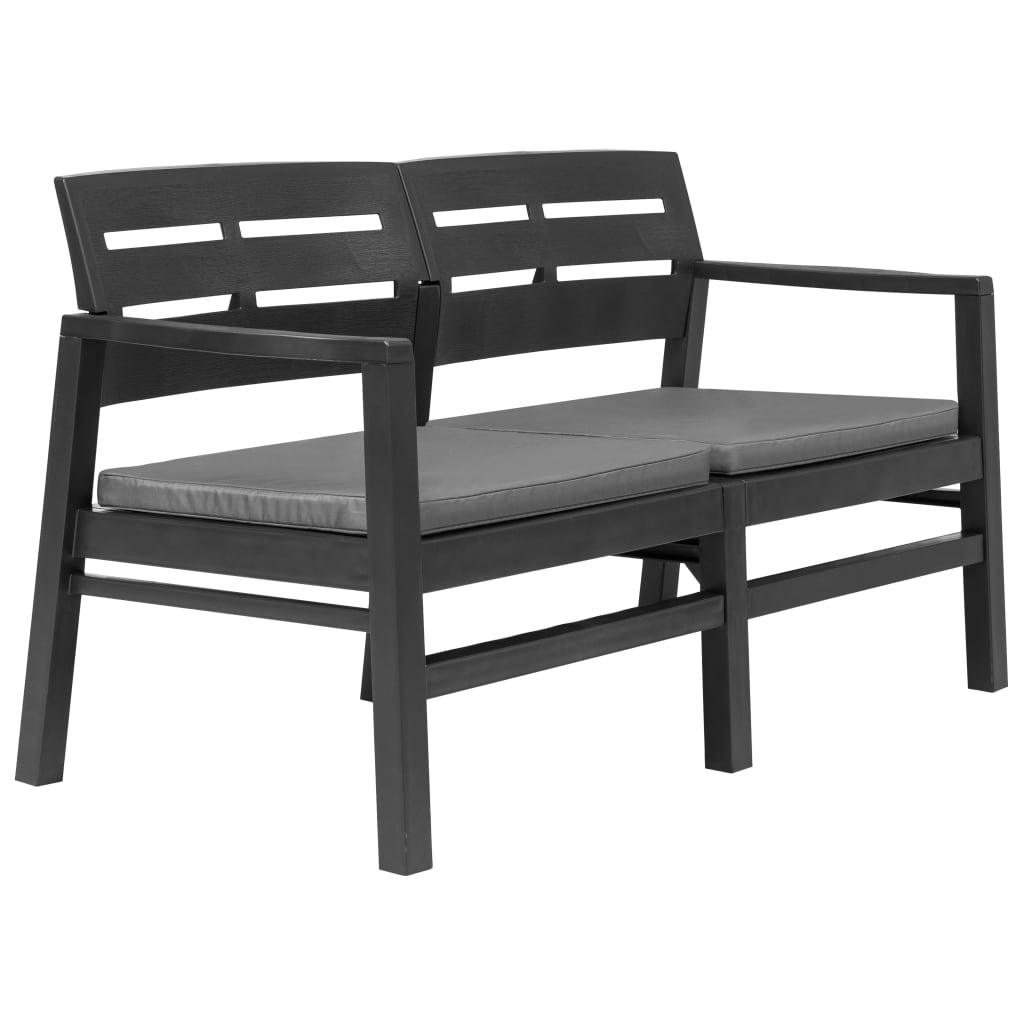 2-Seater Patio Bench with Cushions 52.4