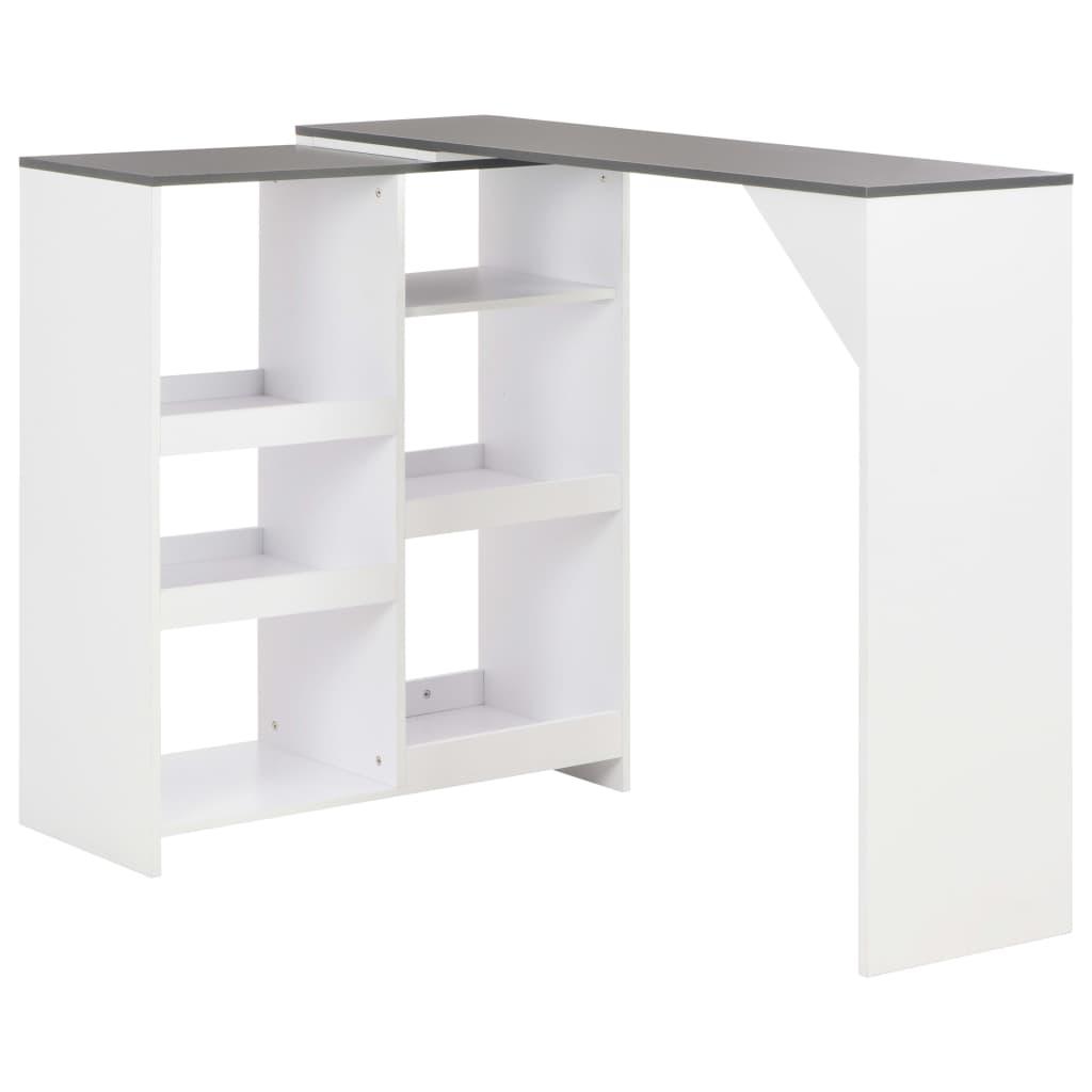 Bar Table with Moveable Shelf White 54.3