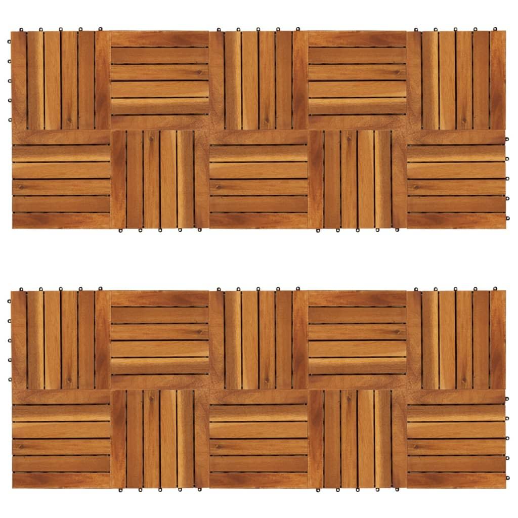 Decking Tiles Vertical Pattern 11.8"x11.8" Acacia Set of 20 - vidaXL - 271790 - Set Shop and Smile