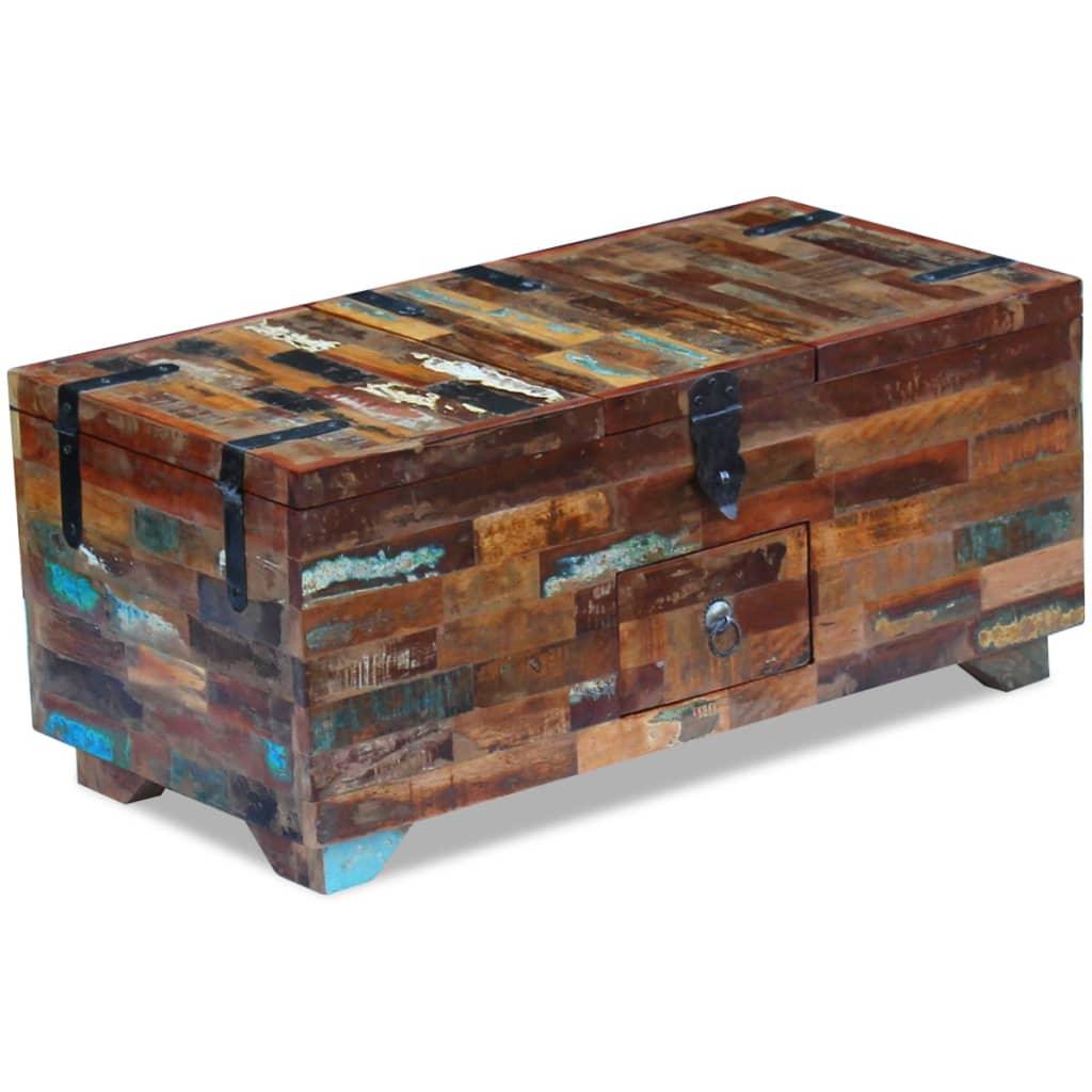 Coffee Table Box Chest Solid Reclaimed Wood 31.5