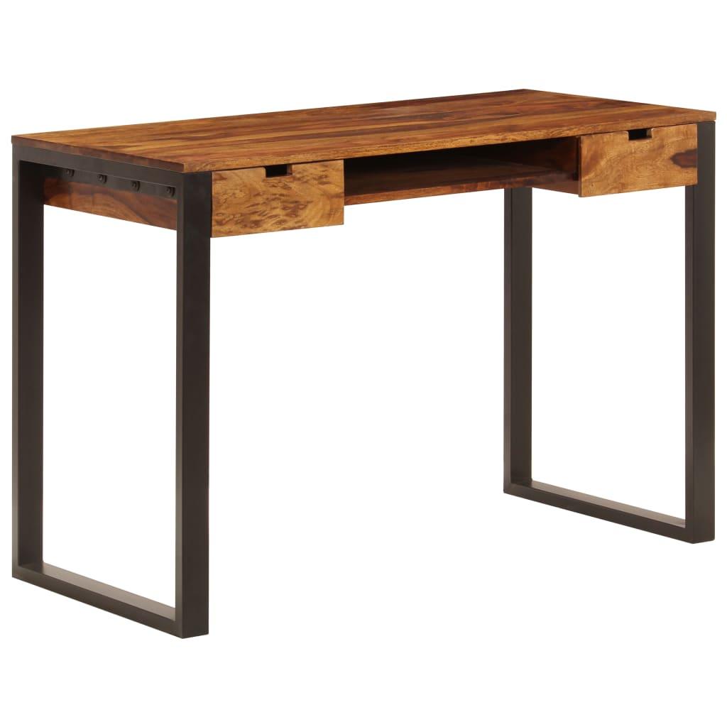 Desk 43.3"x21.7"x30.7" Solid Sheesham Wood and Steel - vidaXL - 247963 - Set Shop and Smile