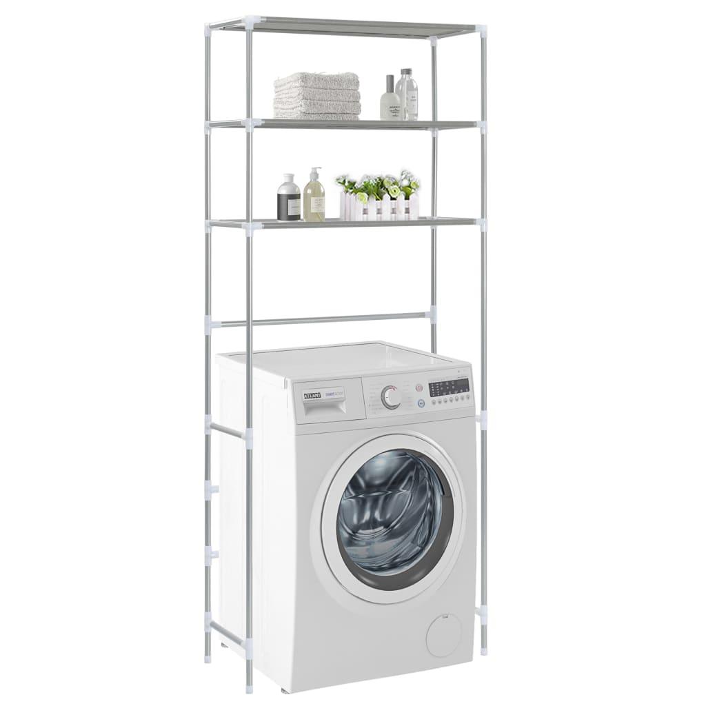 3-Tier Storage Rack over Laundry Machine Silver 27.2
