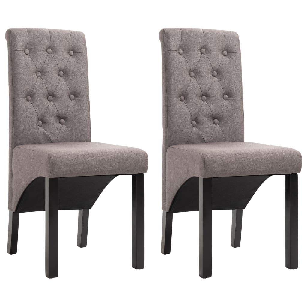 Dining Chairs 2 pcs Taupe Fabric - vidaXL - 249242 - Set Shop and Smile