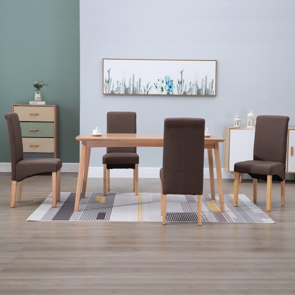 Dining Chairs 4 pcs Brown Fabric - vidaXL - 249274 - Set Shop and Smile