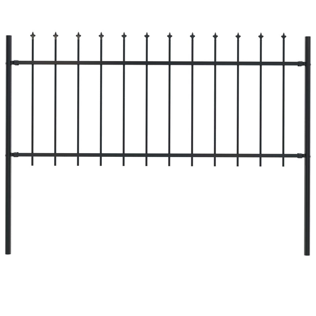 Garden Fence with Spear Top Steel 66.9