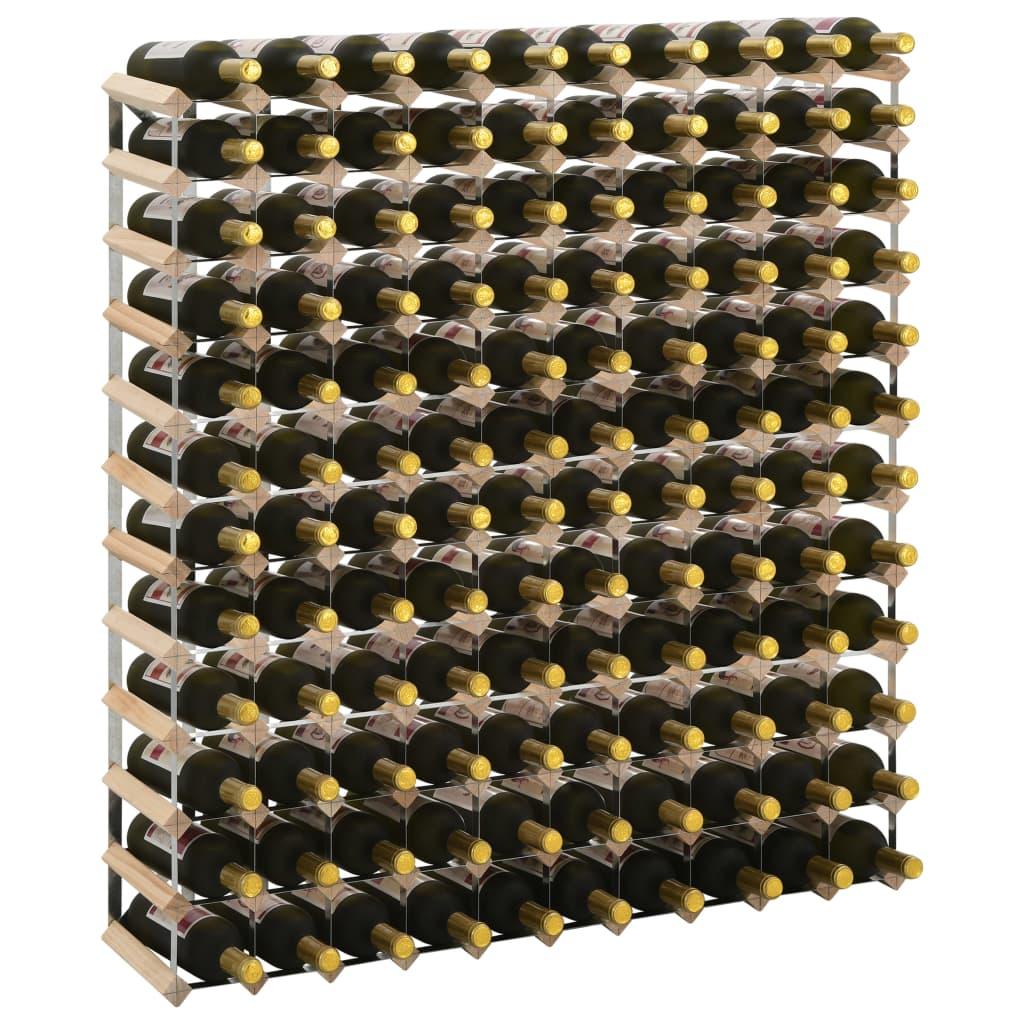 Wine Rack for 120 Bottles Solid Pinewood