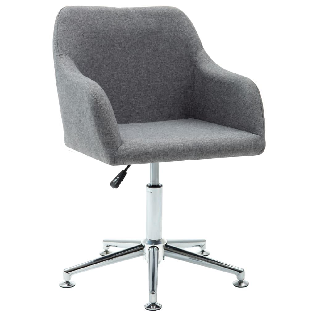 Swivel Dining Chair Light Gray Fabric - vidaXL - 283469 - Set Shop and Smile