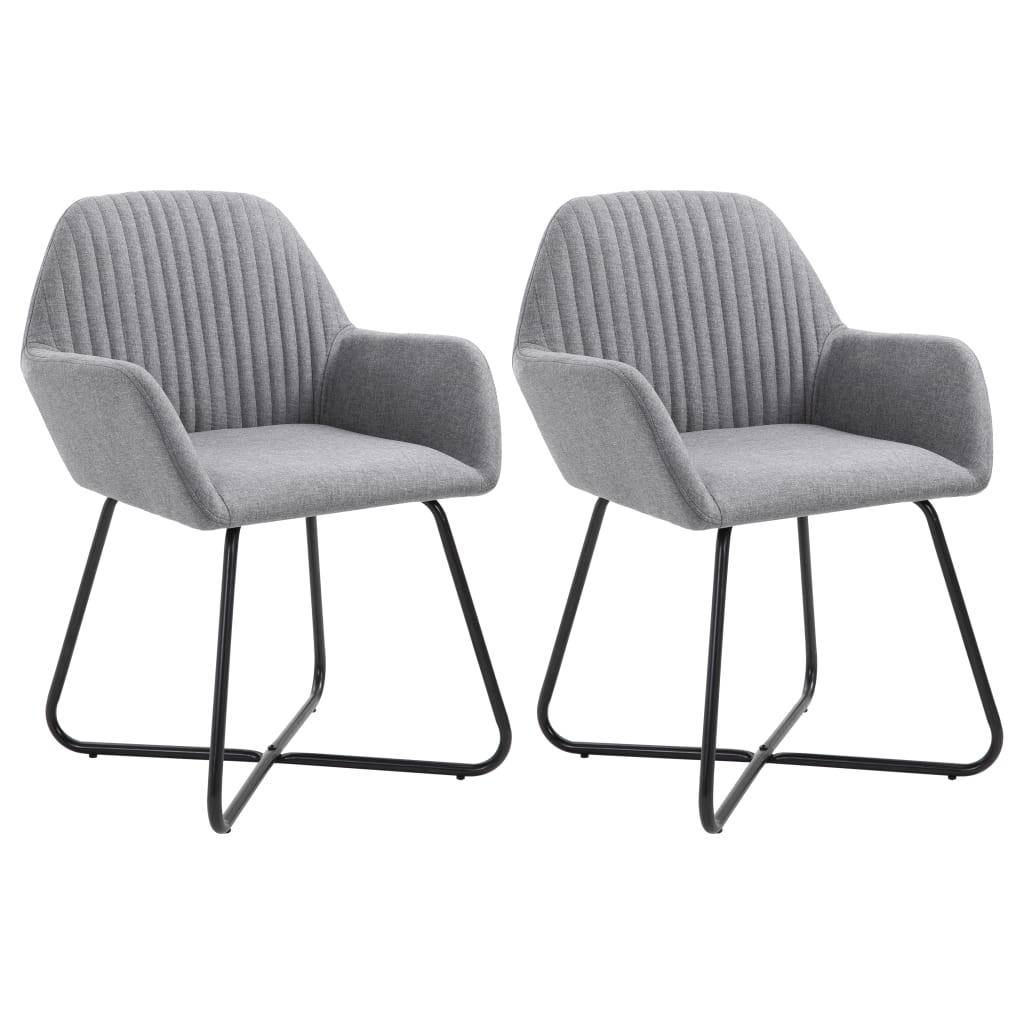 Dining Chairs 2 pcs Light Gray Fabric - vidaXL - 249807 - Set Shop and Smile