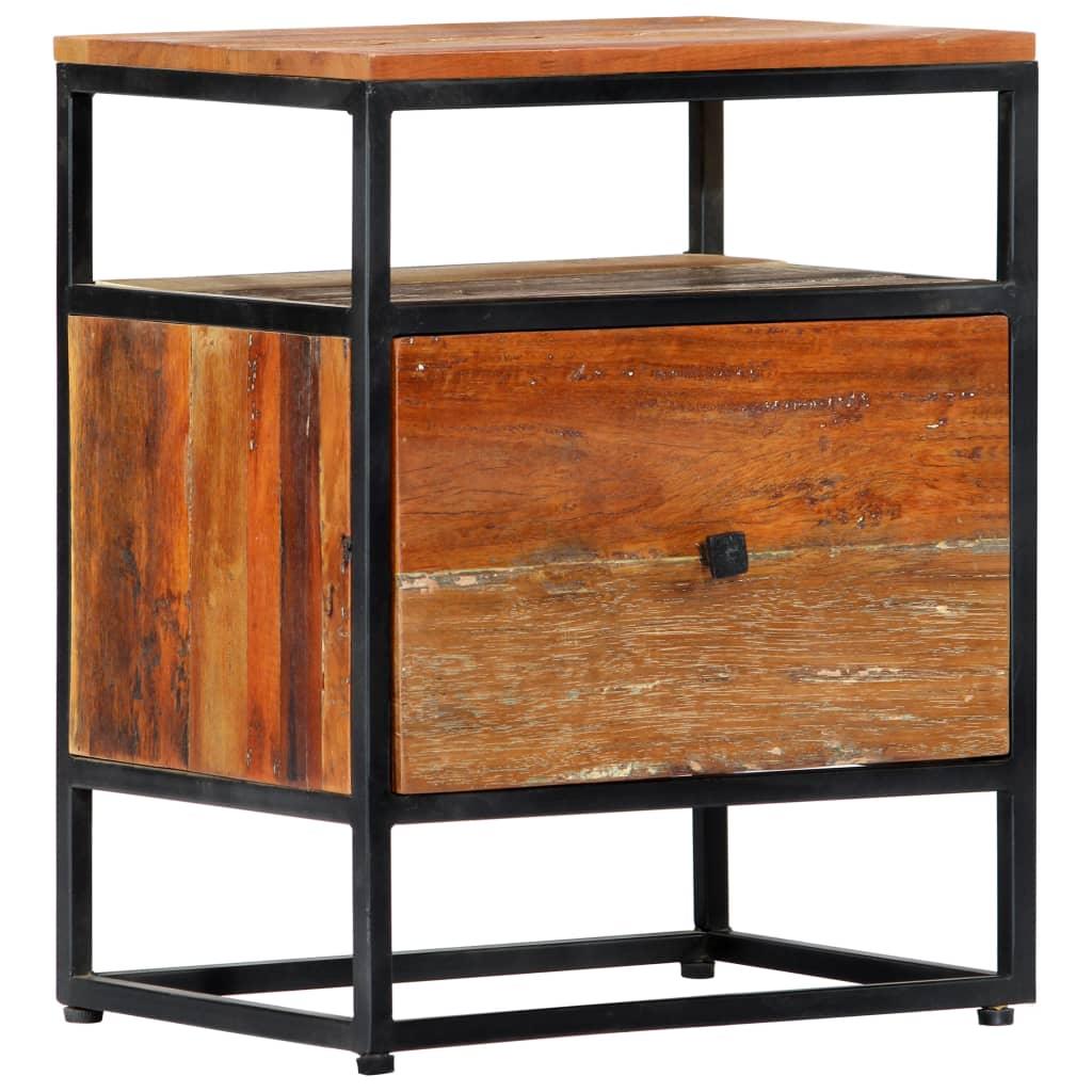 Bedside Cabinet 15.7"x11.8"x19.7" Solid Reclaimed Wood and Steel - vidaXL - 282725 - Set Shop and Smile