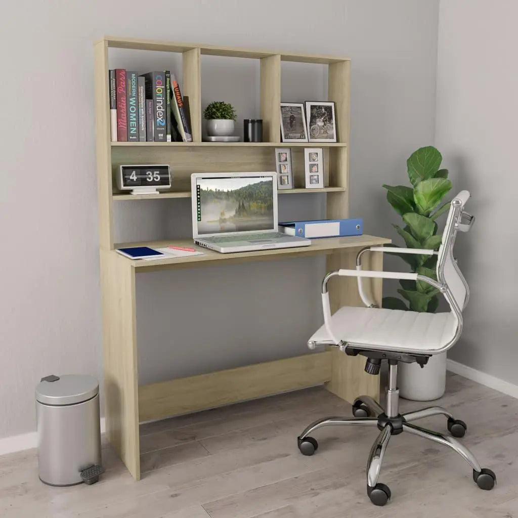 Desk with Shelves Sonoma Oak 43.3