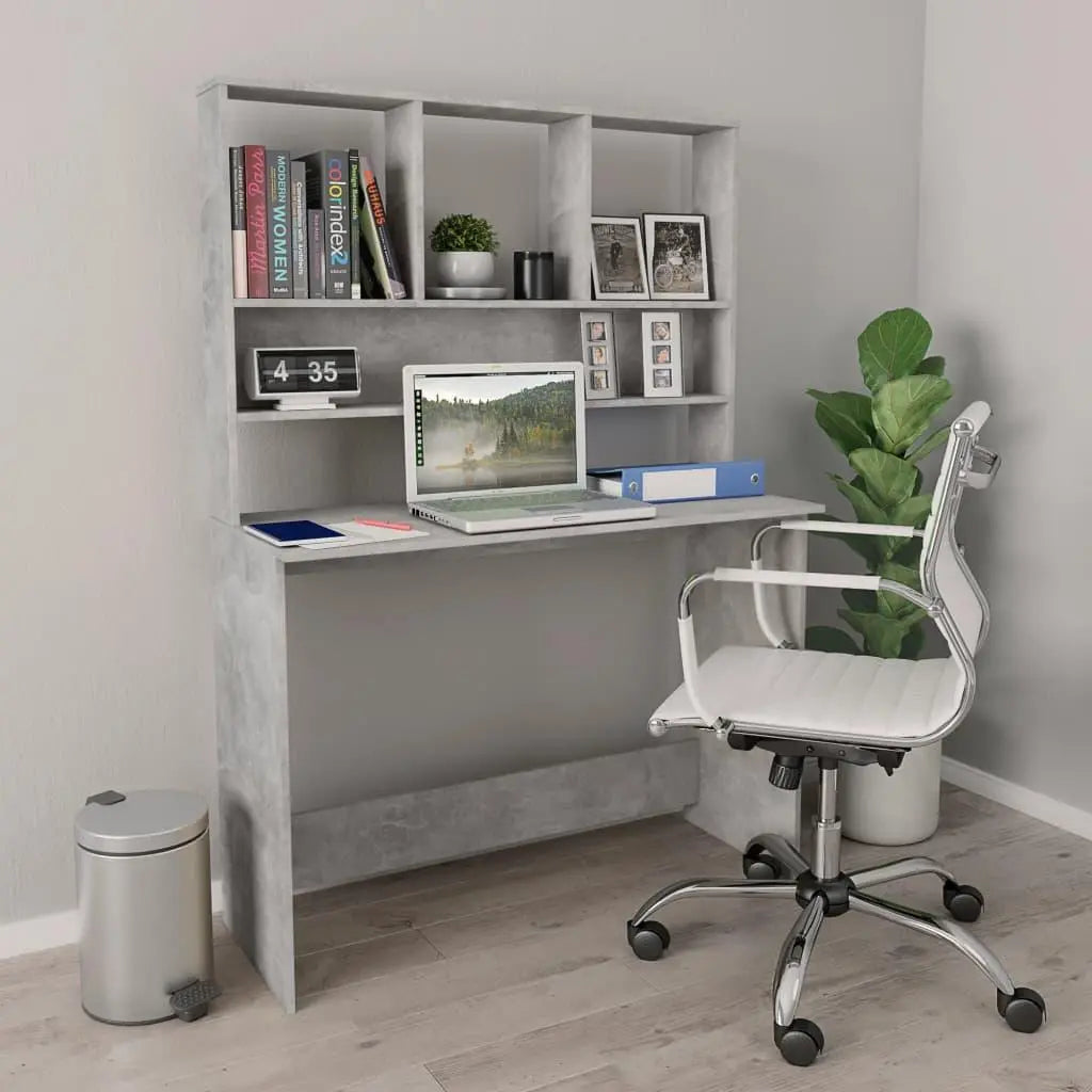 Desk with Shelves Concrete Gray 43.3