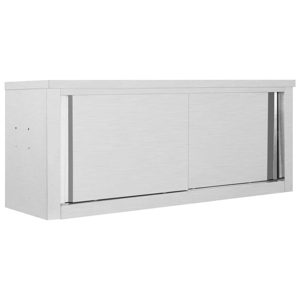 Kitchen Wall Cabinet with Sliding Doors 47.2"x15.7"x19.7" Stainless Steel - vidaXL - 51053 - Set Shop and Smile