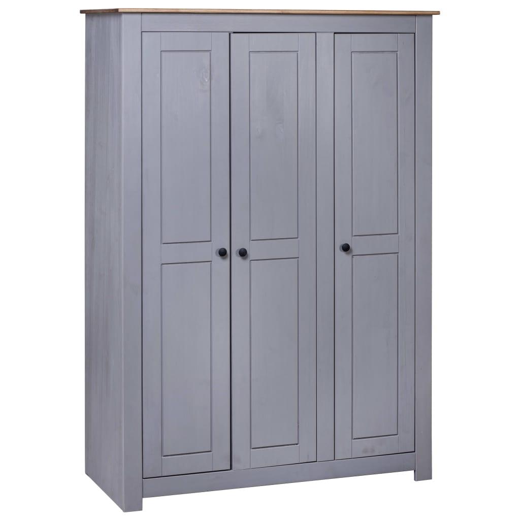3-Door Wardrobe Gray 46.5