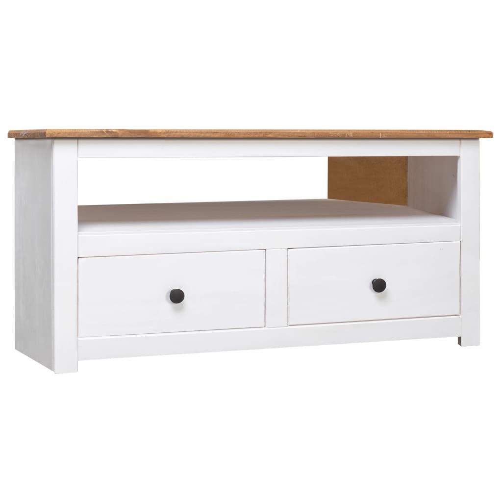 Corner TV Cabinet White 36.6"x19.3"x19.3" Solid Pine Panama Range - vidaXL - 282687 - Set Shop and Smile