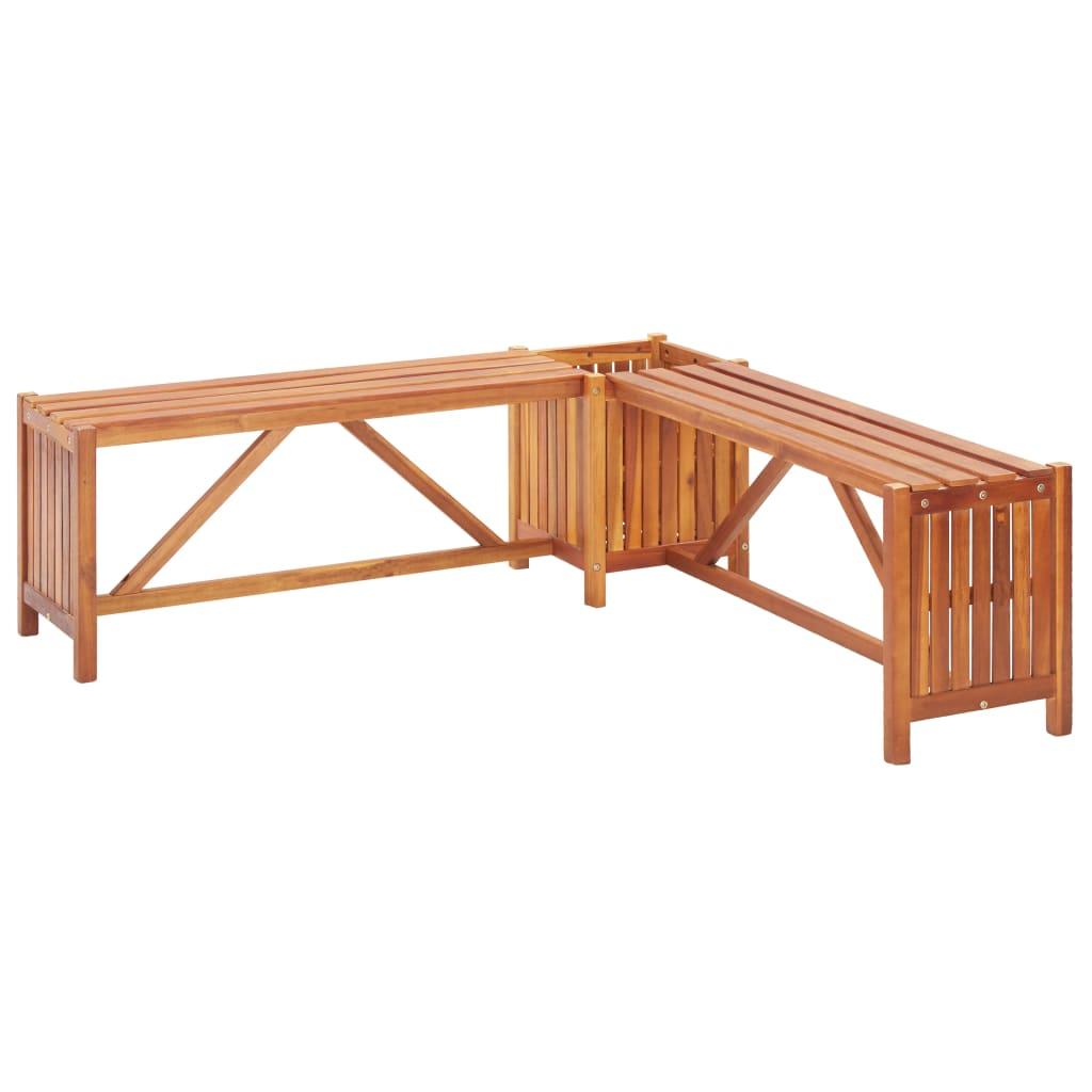 Patio Corner Bench with Planter 46"x46"x15.7" Solid Acacia Wood - vidaXL - 46345 - Set Shop and Smile