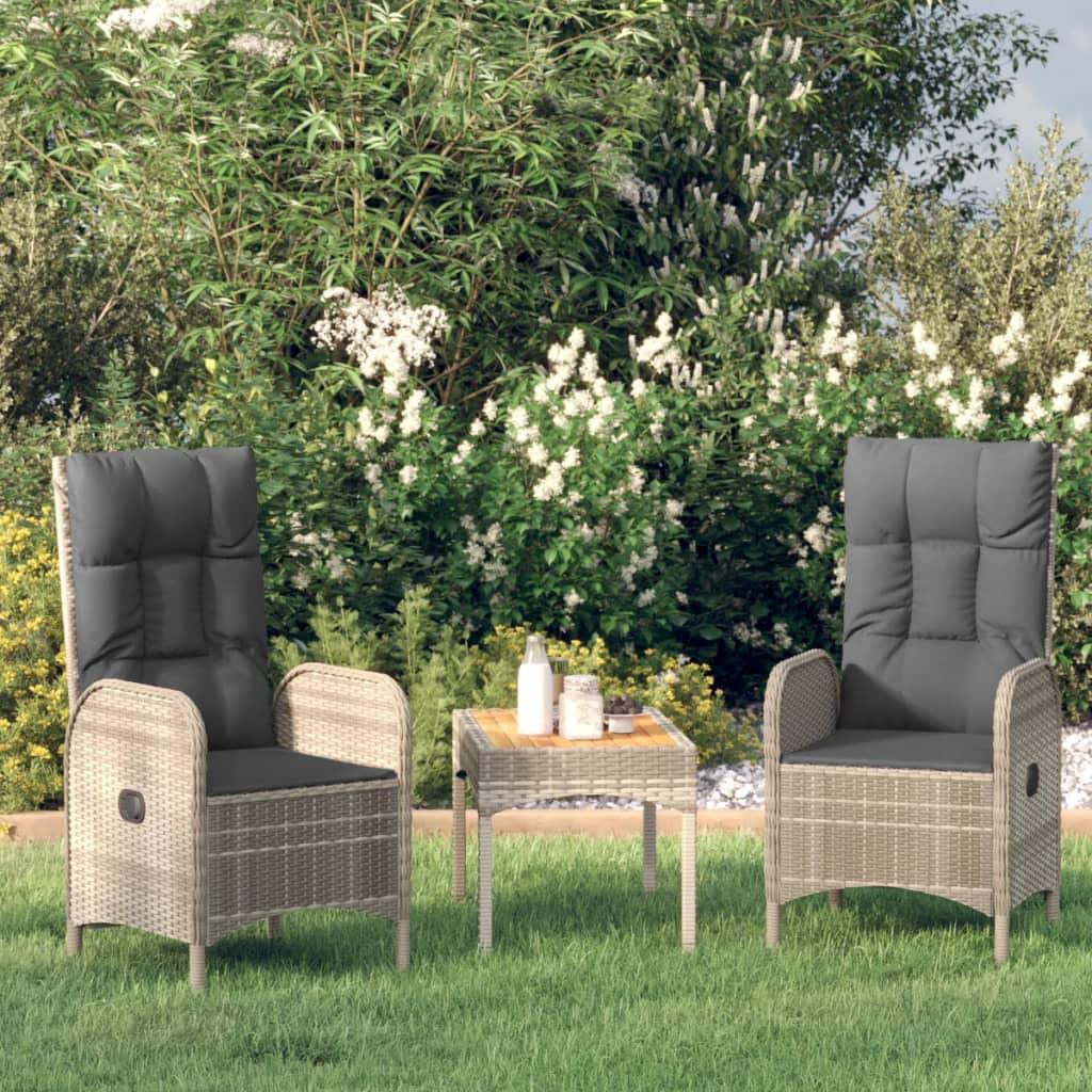 Patio Chairs 2 pcs Poly Rattan Gray