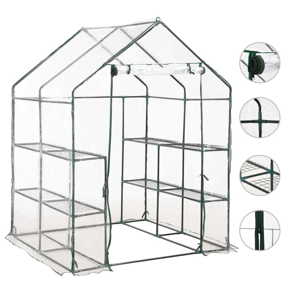 Greenhouse with 8 Shelves 4.7'x4.7'x6.4' - vidaXL - 46914 - Set Shop and Smile