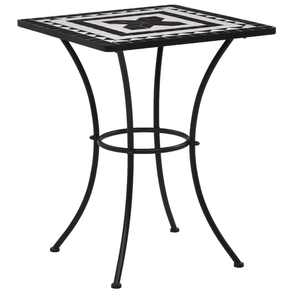 Mosaic Bistro Table Black and White 23.6