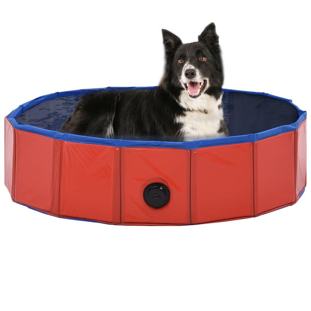 Foldable Dog Swimming Pool Red 31.5