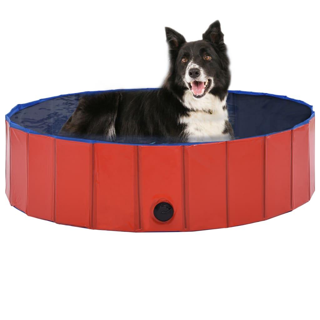 Foldable Dog Swimming Pool Red 47.2