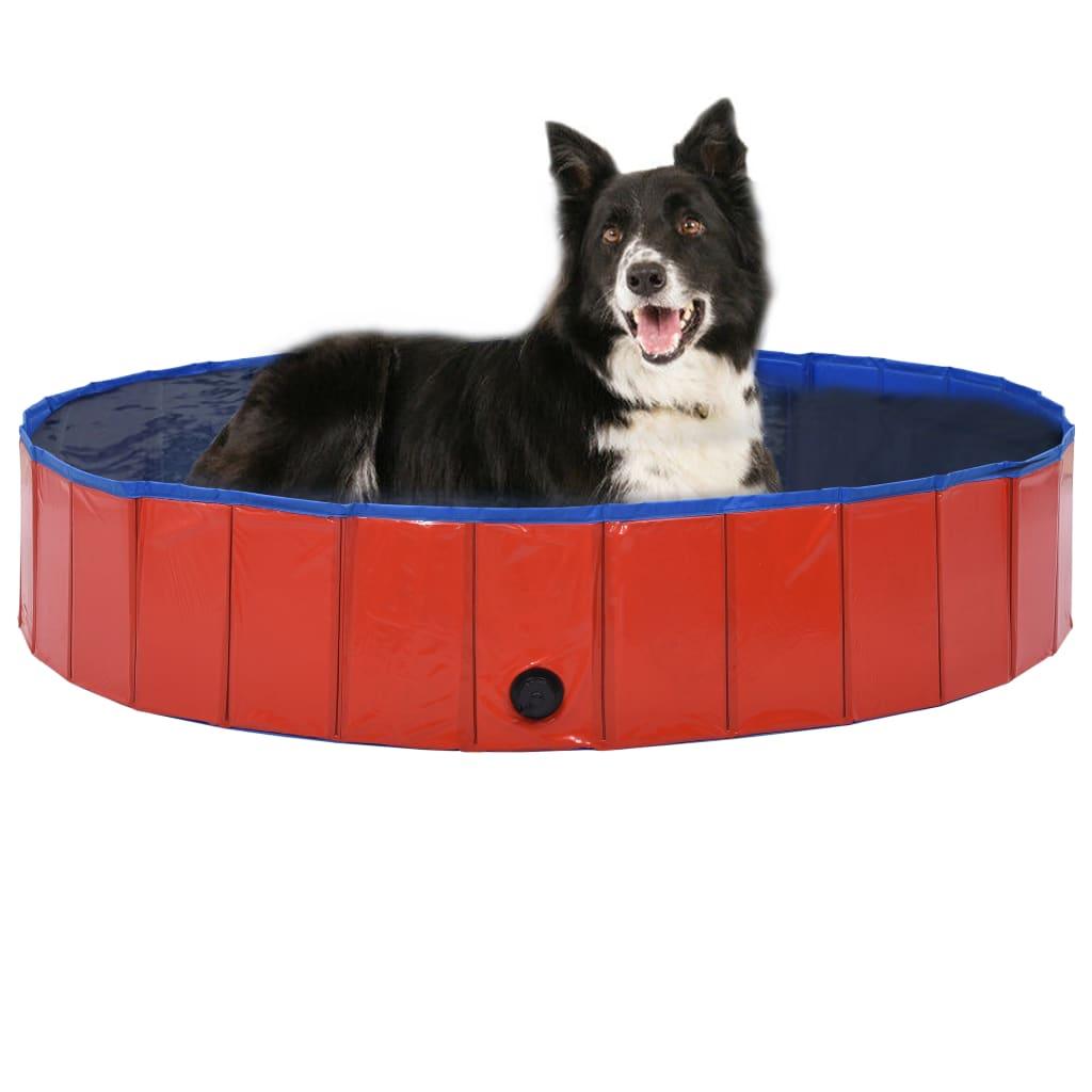 Foldable Dog Swimming Pool Red 63