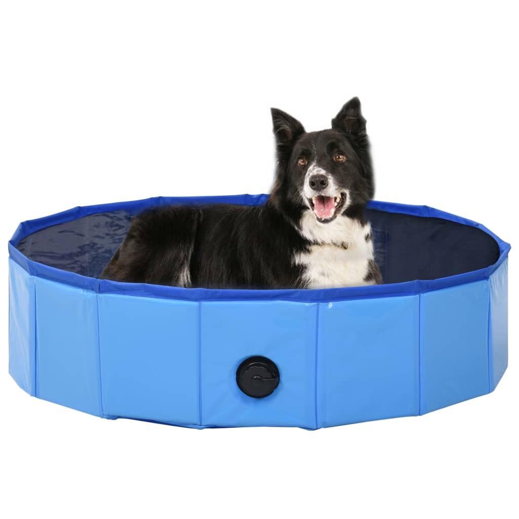 Foldable Dog Swimming Pool Blue 31.5