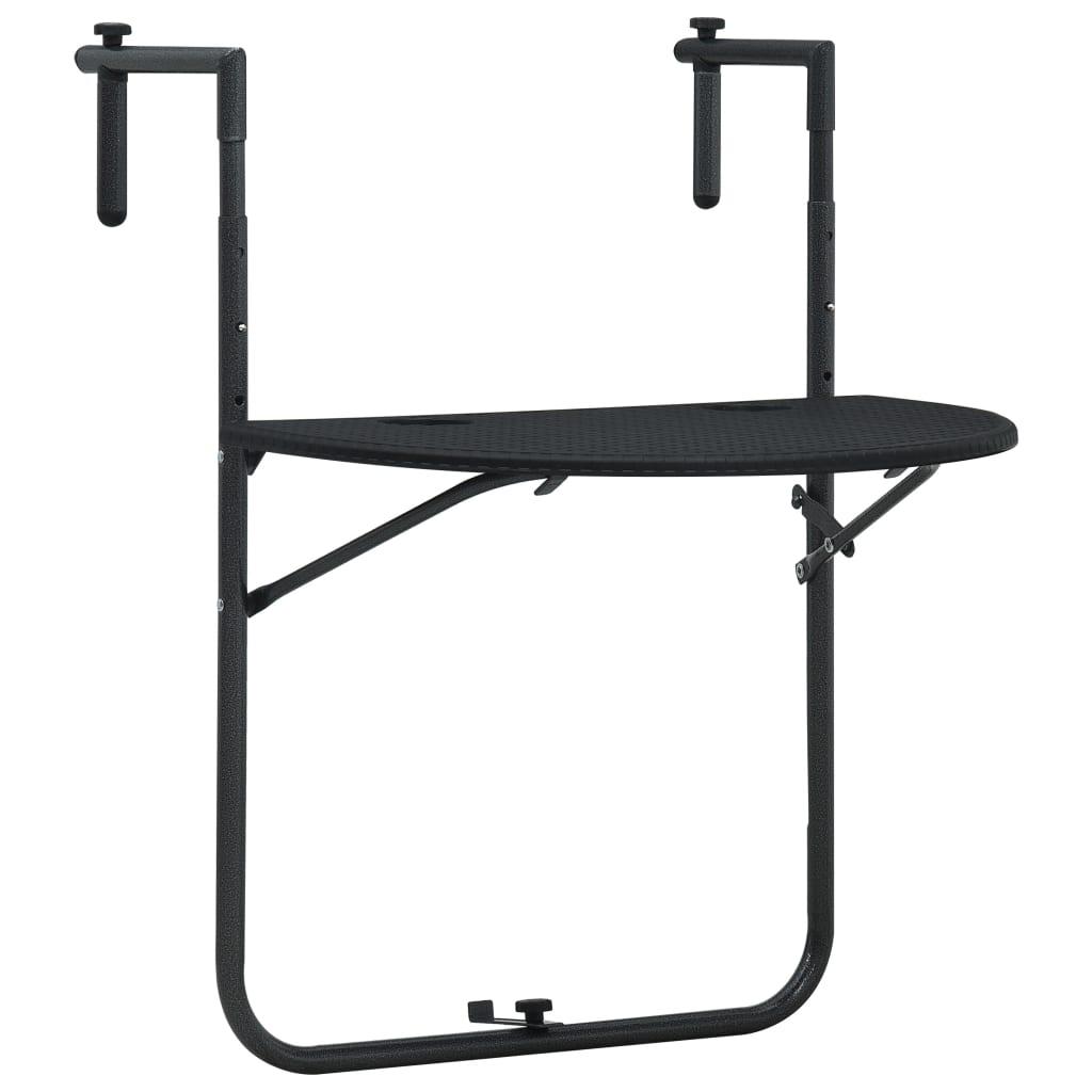 Hanging Balcony Table Black 23.6