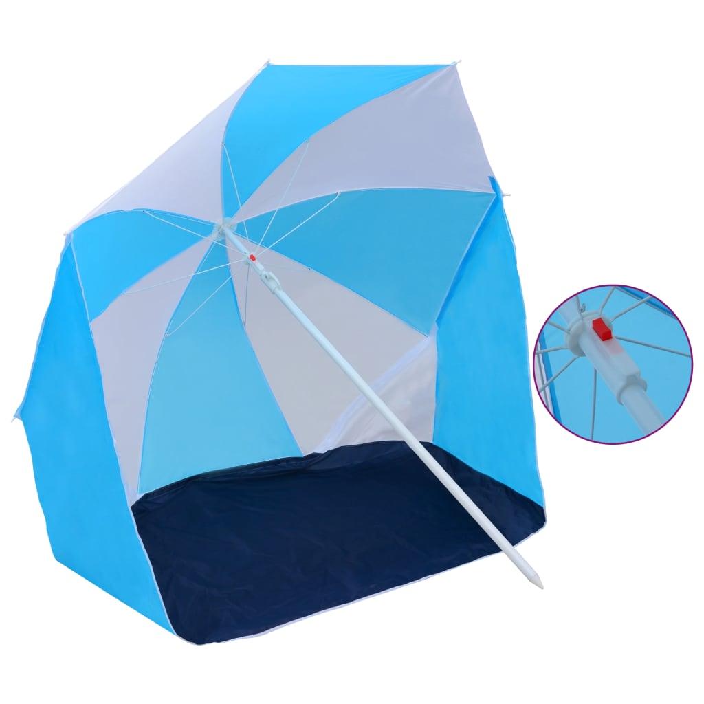 Beach Umbrella Shelter Blue and White 70.9