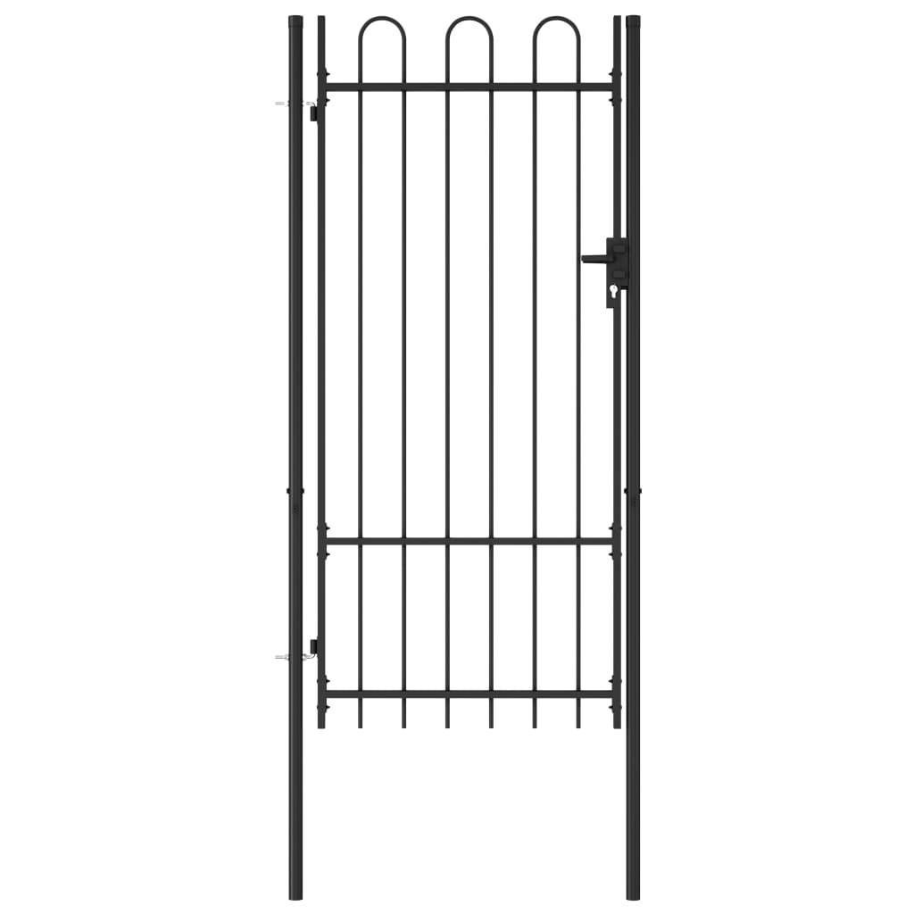 Fence Gate Single Door with Arched Top Steel 39.4