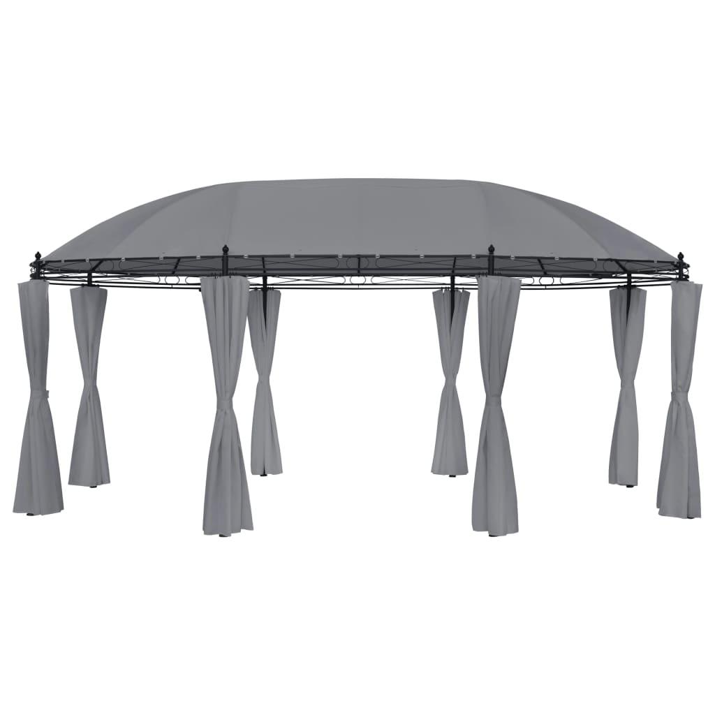 Gazebo with Curtains 204.7"x137.4"x100.4" Anthracite - vidaXL - 48035 - Set Shop and Smile