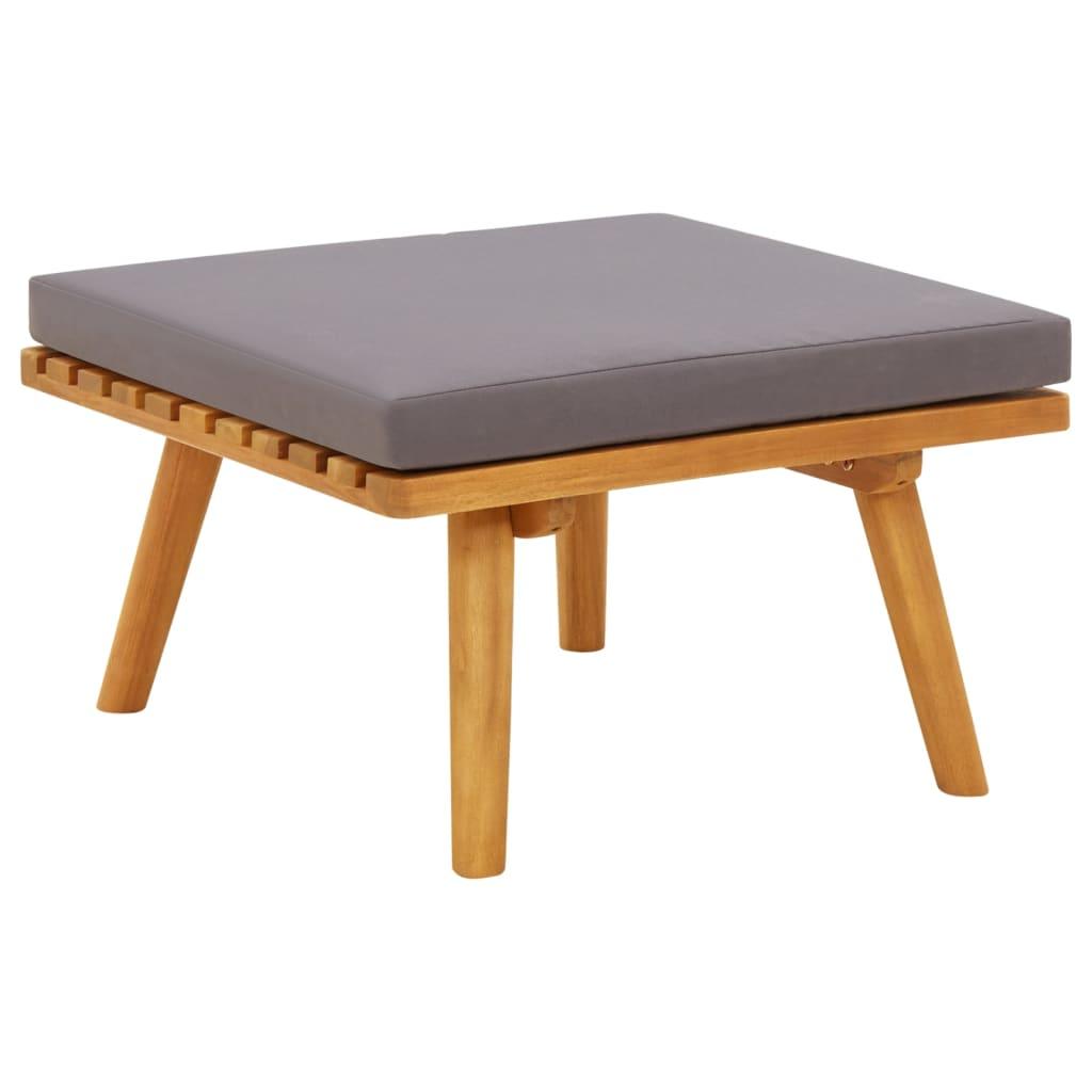Patio Footstool with Cushion 23.6"x23.6"x11.4" Solid Acacia Wood - vidaXL - 46674 - Set Shop and Smile