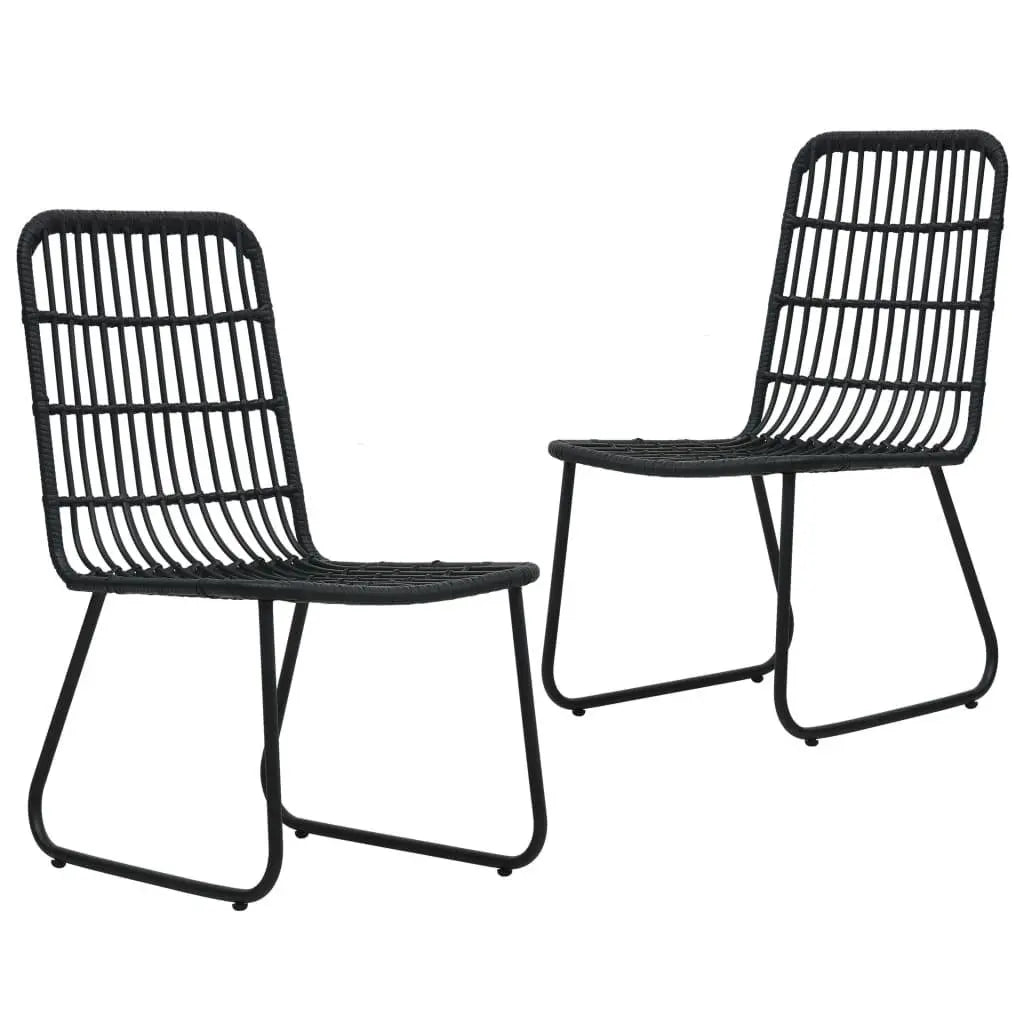 Patio Chairs 2 pcs Poly Rattan Black