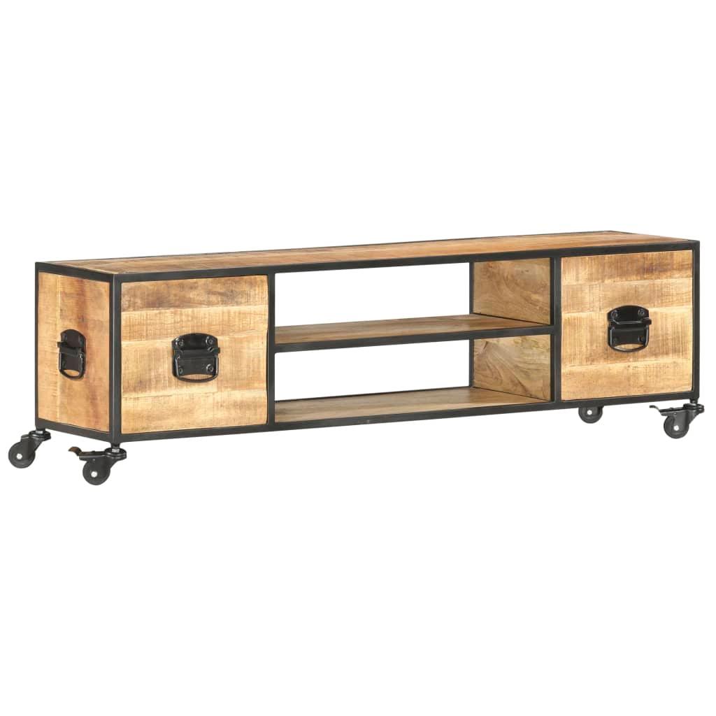 TV Cabinet 51.2"x11.8"x15.4" Solid Mango Wood - vidaXL - 286377 - Set Shop and Smile