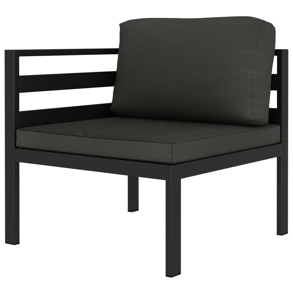 Sectional Corner Sofa 1 pc with Cushions Aluminum Anthracite