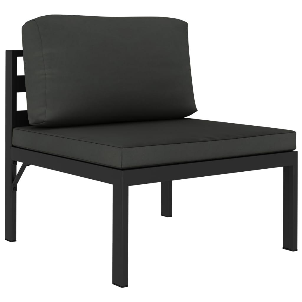 Sectional Middle Sofa with Cushions Aluminum Anthracite