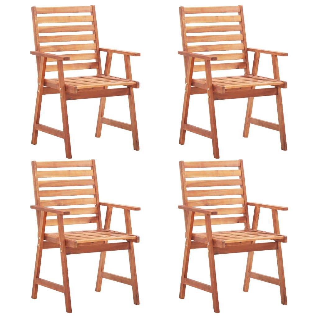 Patio Dining Chairs 4 pcs Solid Acacia Wood - vidaXL - 3051100 - Set Shop and Smile