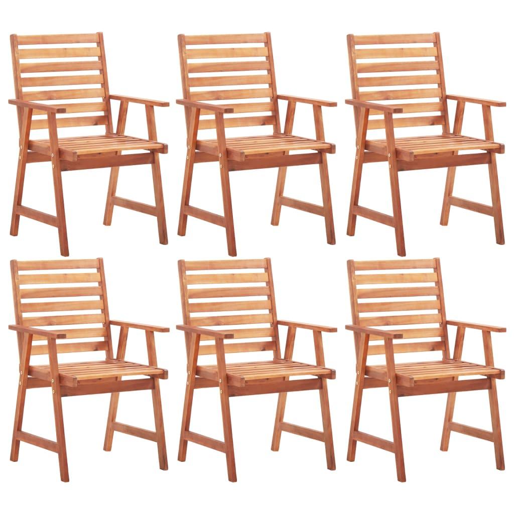Patio Dining Chairs 6 pcs Solid Acacia Wood - vidaXL - 3051101 - Set Shop and Smile