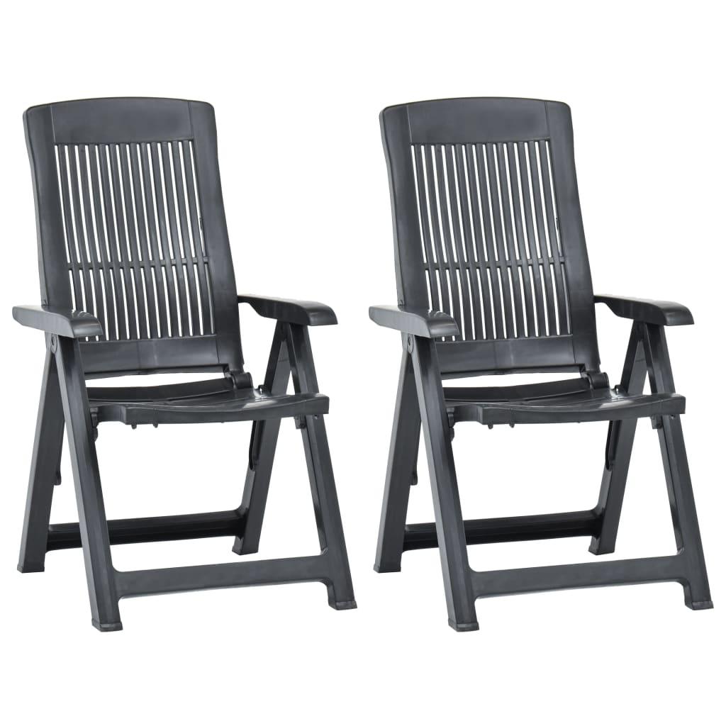 Patio Reclining Chairs 2 pcs Plastic Anthracite