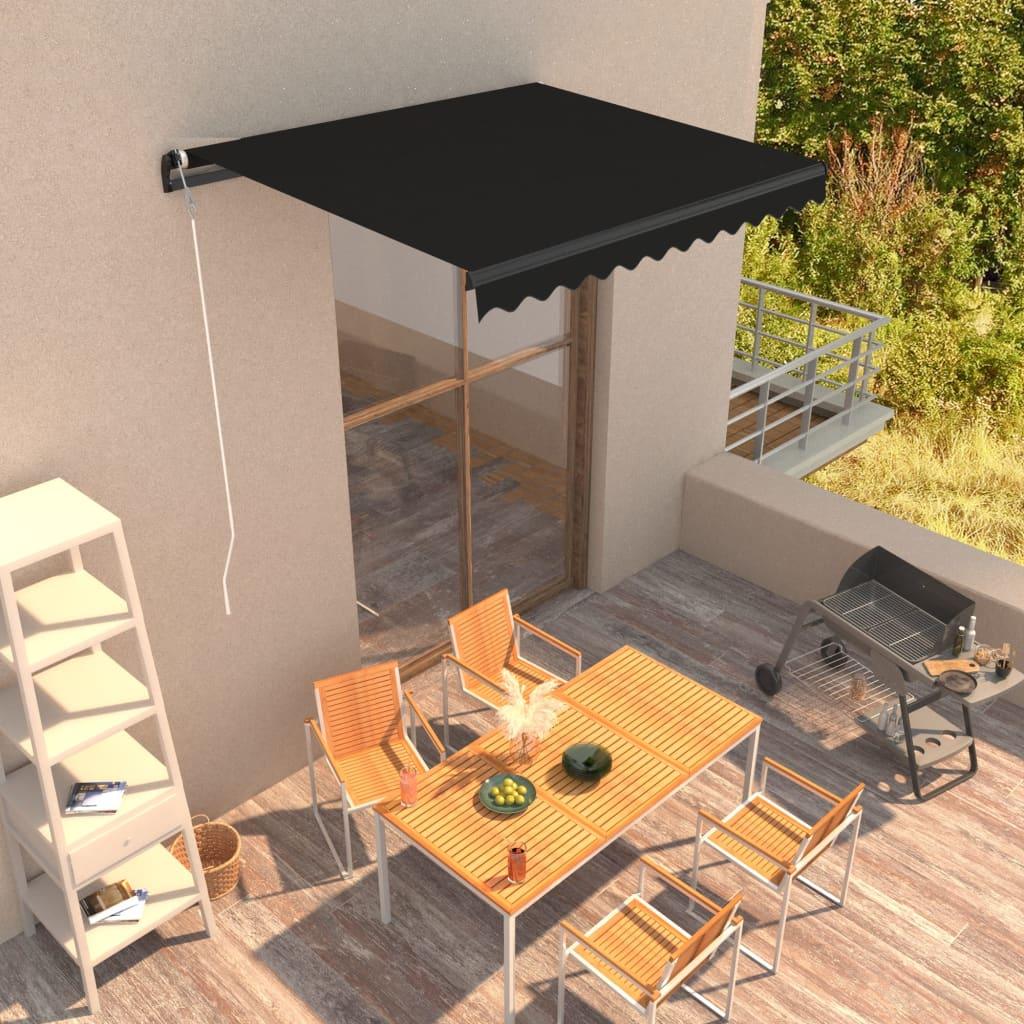 Manual Retractable Awning 118.1"x98.4" Anthracite - vidaXL - 3051237 - Set Shop and Smile