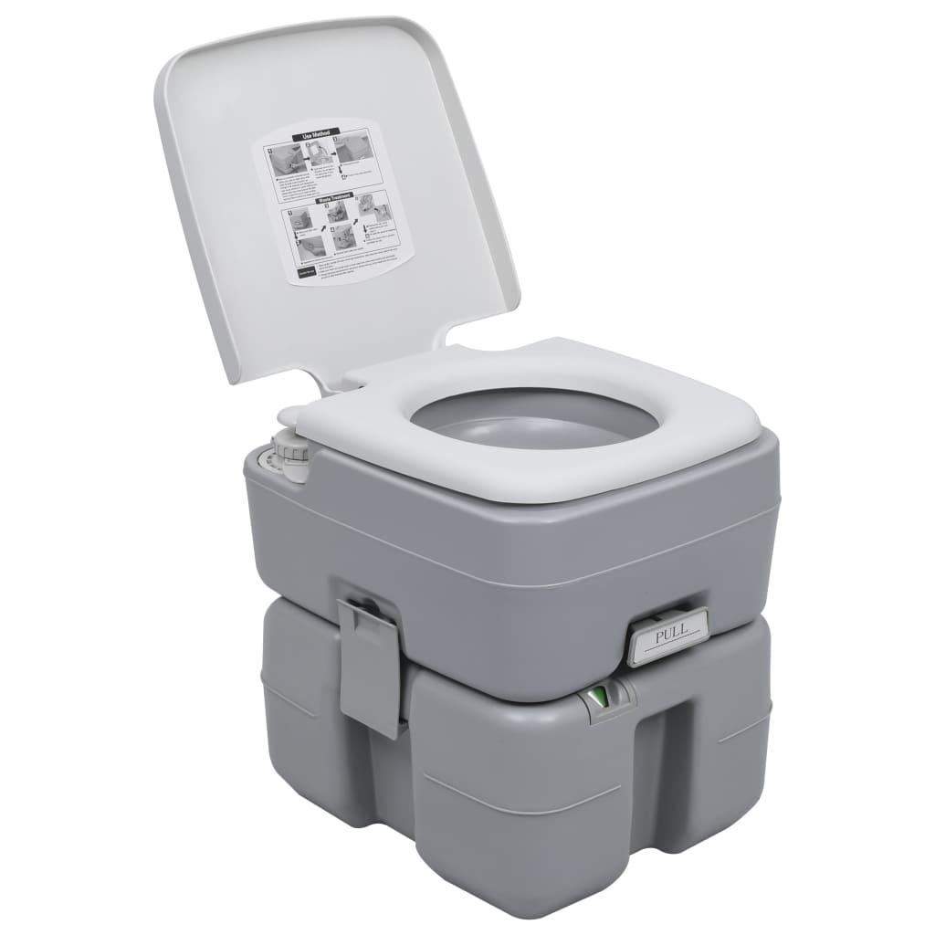 Portable Camping Toilet Gray 5.3+2.6 gal - vidaXL - 30138 - Set Shop and Smile