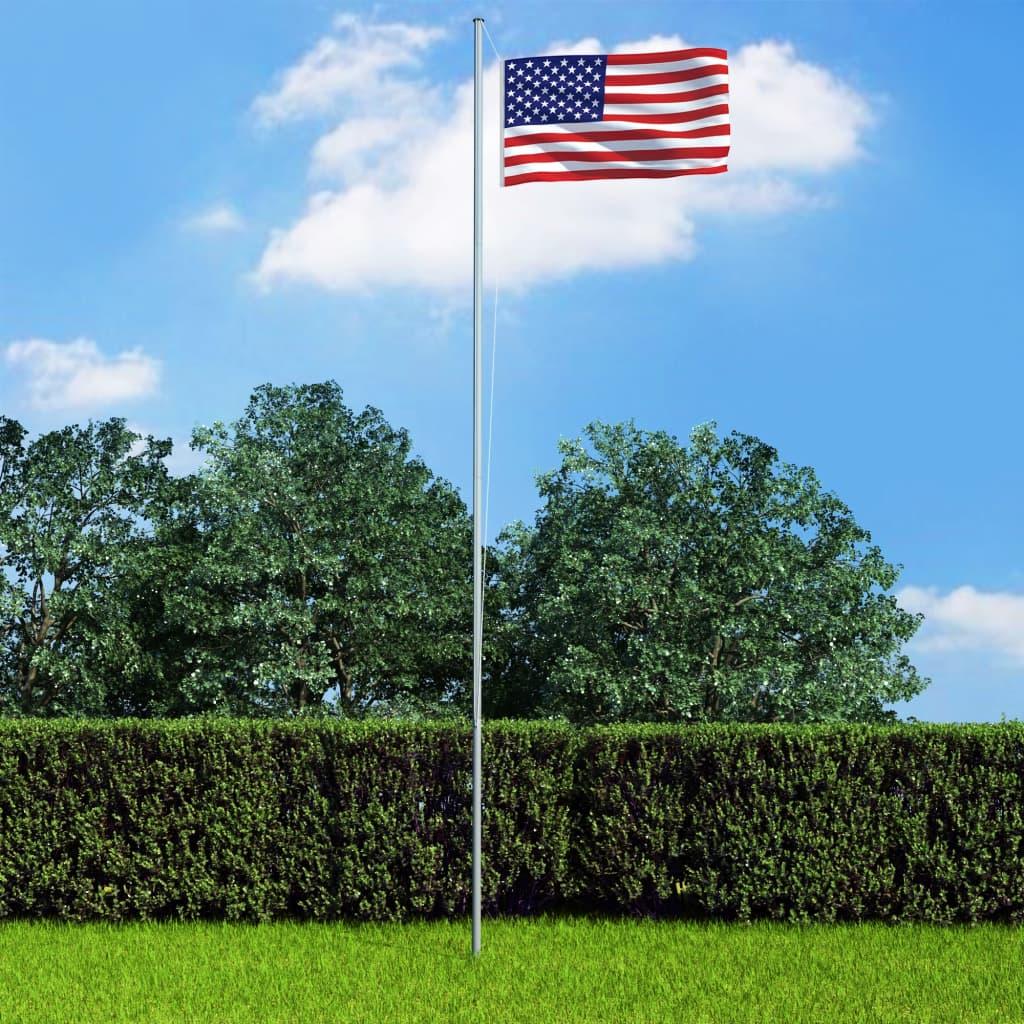 US Flag and Pole Aluminum 20.3' - vidaXL - 3053324 - Set Shop and Smile